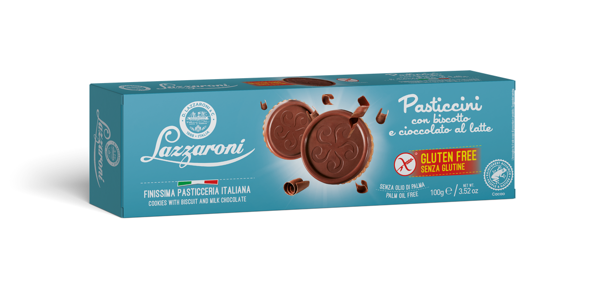 Lazzaroni Pasticcini con Biscotto e Cioccolato al Latte – 100 g