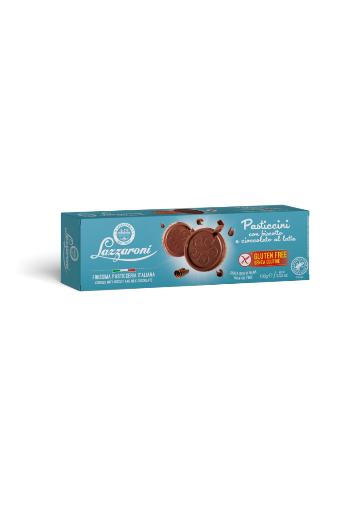 Lazzaroni Pasticcini con Biscotto e Cioccolato al Latte – 100 g
