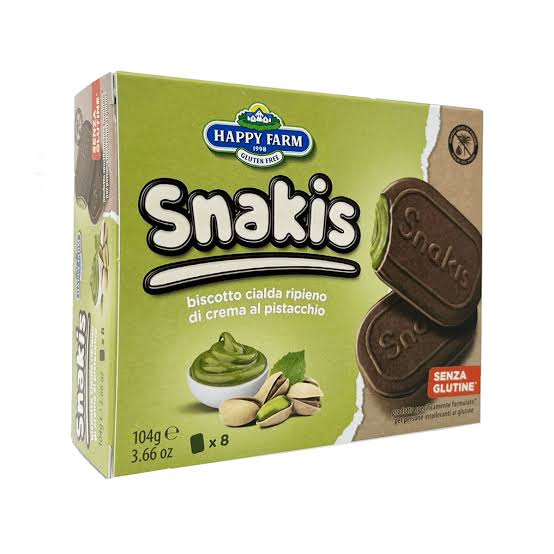 Happy Farm Snakis – Cialda ripiena di crema al pistacchio – 104 g